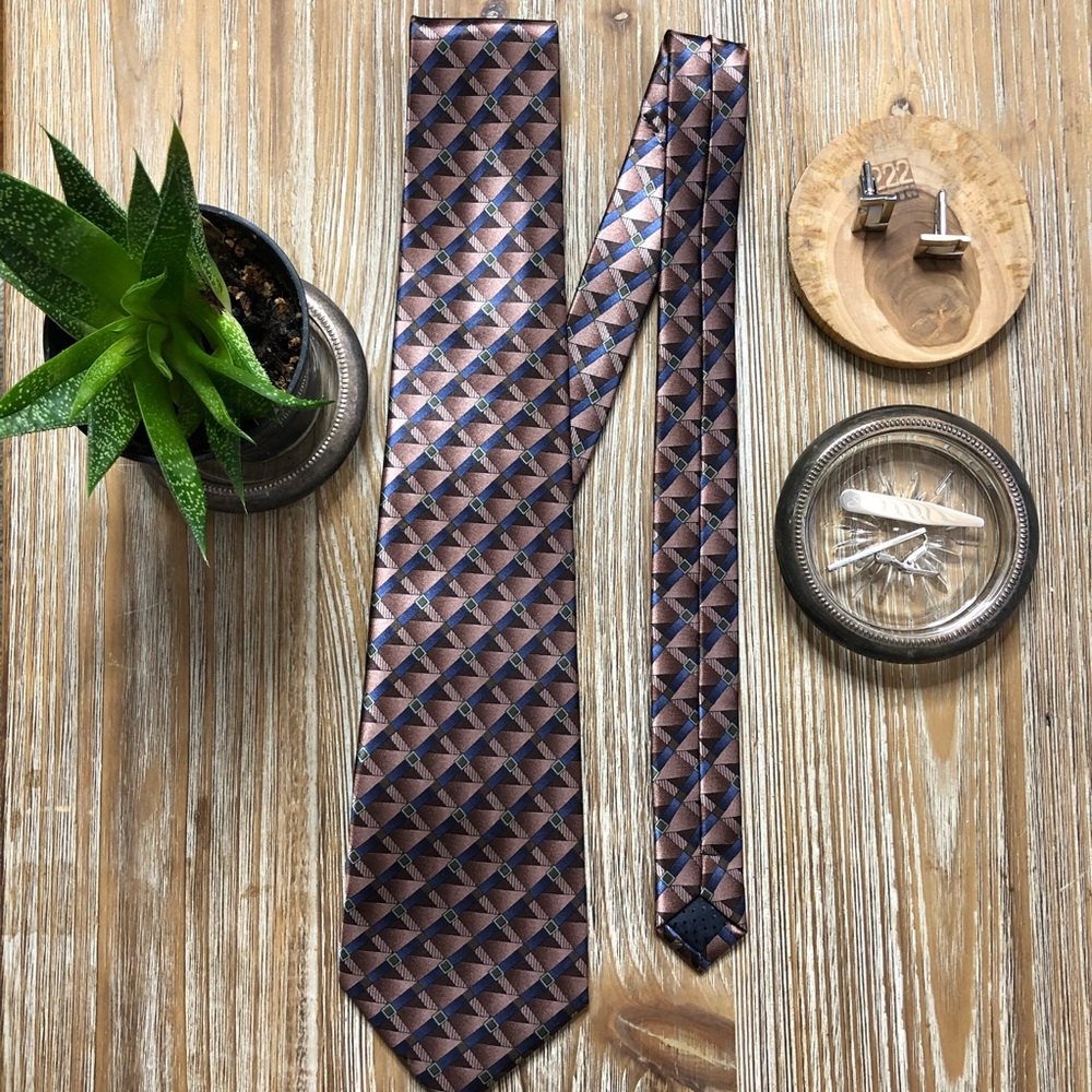 Classic Purple and Blue Foulard Tie